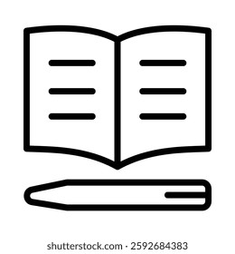 Learning icon illustration in line style. Perfect for website mobile app presentation. Suitable for any user interface and user experience