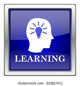Learning icon. Internet button on white background. EPS10 vector.
