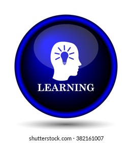 Learning icon. Internet button on white background. EPS10 vector
