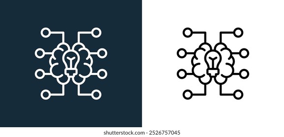 Lernsymbol einzeln auf Weiß und Schwarz. Lernen Umriss lineares Vektorsymbol aus der Sammlung künstlicher Intelligenz für mobile Apps, Web und ui.