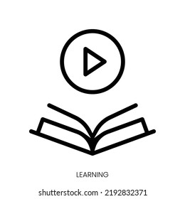 learning icon. Line Art Style Design Isolated On White Background