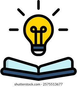 Learning Icon Lineal Color Vector Illustration