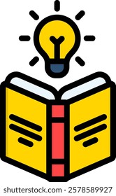Learning Icon Lineal Color Vector Illustration