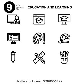learning icon or logo isolated sign symbol vector illustration - high quality black style vector icons