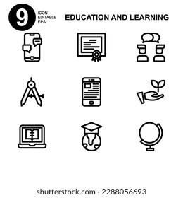 learning icon or logo isolated sign symbol vector illustration - high quality black style vector icons