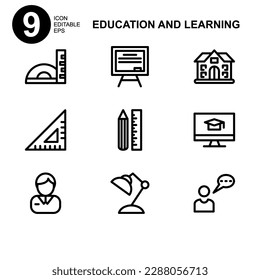 learning icon or logo isolated sign symbol vector illustration - high quality black style vector icons
