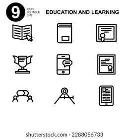 learning icon or logo isolated sign symbol vector illustration - high quality black style vector icons