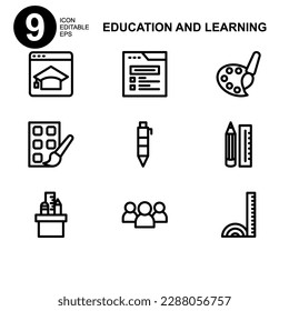 learning icon or logo isolated sign symbol vector illustration - high quality black style vector icons