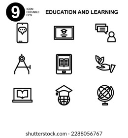 learning icon or logo isolated sign symbol vector illustration - high quality black style vector icons