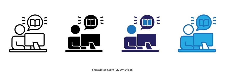 Learning Icon Multi Style Vector Illustration
