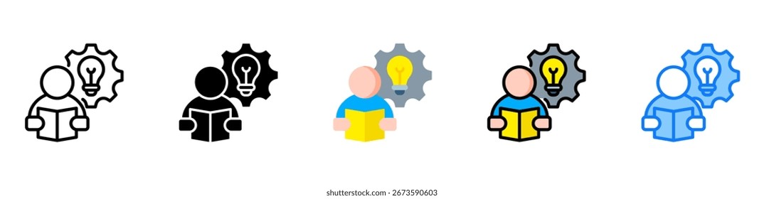 Learning Icon Multiple Style Vector Illustration