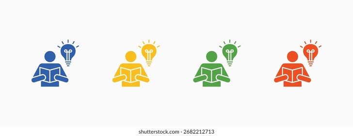 Learning Icon Set Color Multiple Style Collection