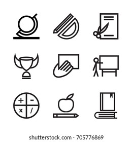 learning icon set, Contains such Icons as science, collection, teacher, document