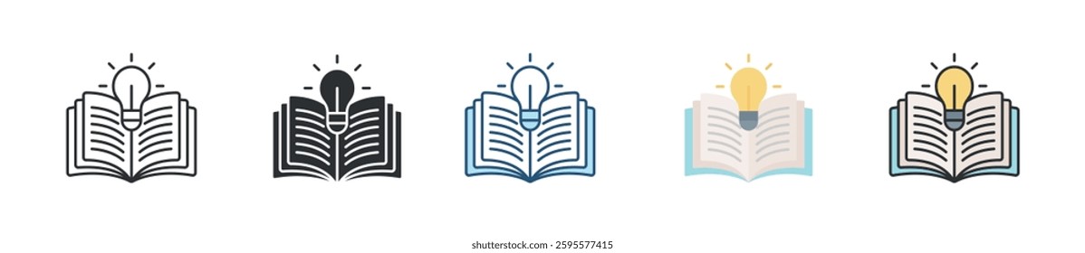 Learning Icon Set Multiple Style Collection