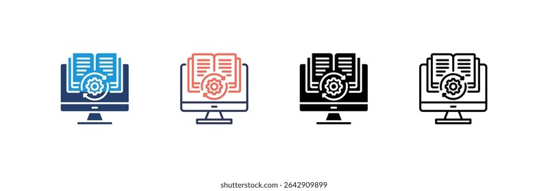 Ícone de aprendizado define coleção de vários estilos