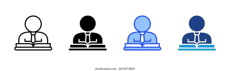 Learning Icon Set Multiple Style Collection