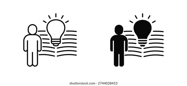 Learning icon set with style outline and solid. vector simple elements for design and presentation.