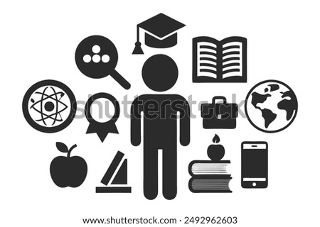Learning Icon Silhouette Vector Design.