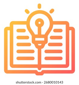 Símbolo de icono de aprendizaje. Ilustración vectorial