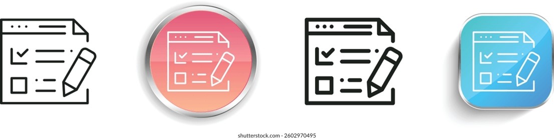 learning icon. Thin Linear, Regular and Button Style Design Isolated On White Background
