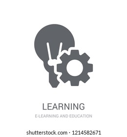 Learning icon. Trendy Learning logo concept on white background from E-learning and education collection. Suitable for use on web apps, mobile apps and print media.