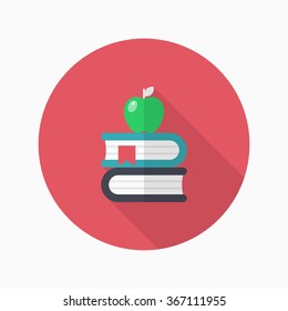Learning icon , Vector flat long shadow design. In education concept.