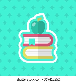 Learning icon , Vector flat long shadow design. In education concept.