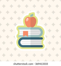 Learning icon , Vector flat long shadow design. In education concept.