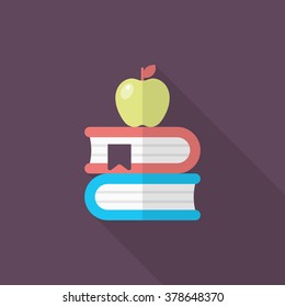 Learning icon , Vector flat long shadow design. In education concept.