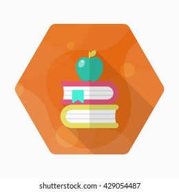 Learning icon , Vector flat long shadow design. In education concept.