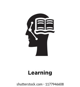 Learning icon vector isolated on white background, logo concept of Learning sign on transparent background, filled black symbol