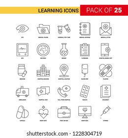 Learning icons Black Line Icon - 25 Business Outline Icon Set