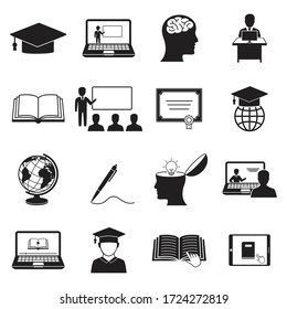 Learning Icons. Online education icon. isolated on white for graphic and web design vector illustration,