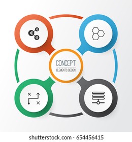 Learning Icons Set. Collection Of Algorithm Illustration, Information Components, Information Base And Other Elements. Also Includes Symbols Such As Base, Illustration, Information.