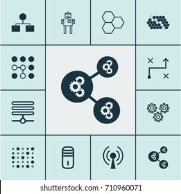 Learning Icons Set. Collection Of Algorithm Illustration, Computing Problems, Information Base And Other Elements. Also Includes Symbols Such As Algorithm, Complex, Prong.