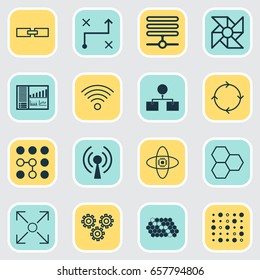 Learning Icons Set. Collection Of Controlling Board, Computing Problems, Information Base And Other Elements. Also Includes Symbols Such As Fan, Linked, Pattern.
