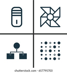Learning Icons Set. Collection Of Laptop Ventilator, Mainframe, Analysis Diagram And Other Elements. Also Includes Symbols Such As Diagram, Analysis, Data.