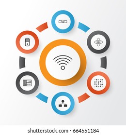 Learning Icons Set. Collection Of Related Information, Controlling Board, Analysis Diagram And Other Elements. Also Includes Symbols Such As Panel, Diagram, Structure.
