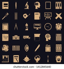 Learning icons set. Simple style of 36 learning vector icons for web for any design