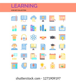 Learning Icons Set. UI Pixel Perfect Well-crafted Vector Thin Line Icons. The illustrations are a vector.