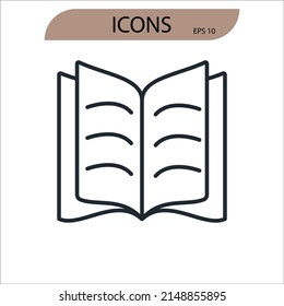 learning icons  symbol vector elements for infographic web
