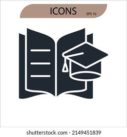 Learning icons  symbol vector elements for infographic web