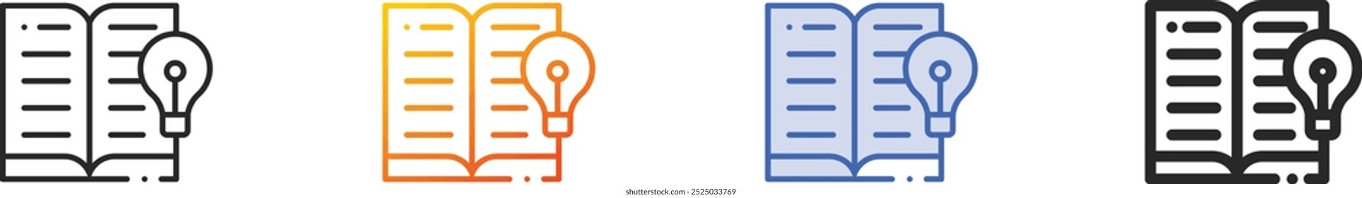 learning icon.Thin Linear, Gradient, Blue Stroke and bold Style Design Isolated On White Background