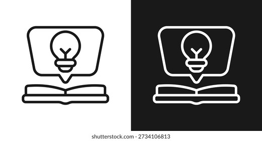 Icono de la idea de aprendizaje en estilo de línea blanco y negro