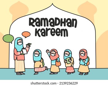 Learning Islam Together Ramadhan Kareem Banner Illustration Asset 2