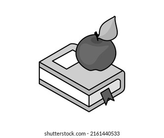 Learning isometric design icon. Vector web illustration. 3d colorful concept