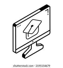 A learning isometric line icon download