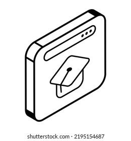 Descarga de un icono de línea isométrica de aprendizaje