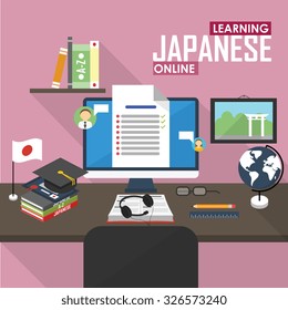 Learning Japanese. Online learning training courses. Online education language courses