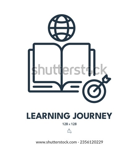 Learning Journey Icon. Education, Knowledge, Book. Editable Stroke. Simple Vector Icon